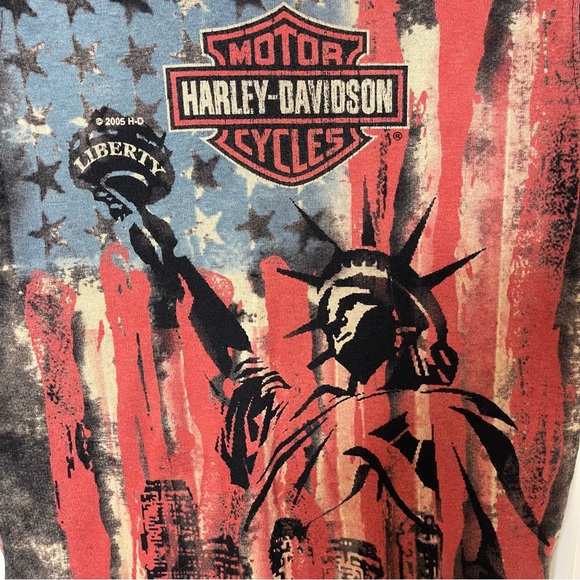 Harley-Davidson Vintage 2005 Liberty Muscle T-Shirt Cartersville Ga Sz L Black - Picture 1 of 8